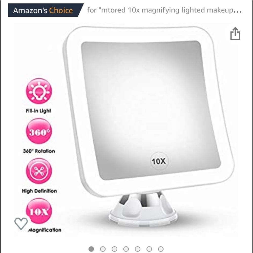 Lighted magnified mirror